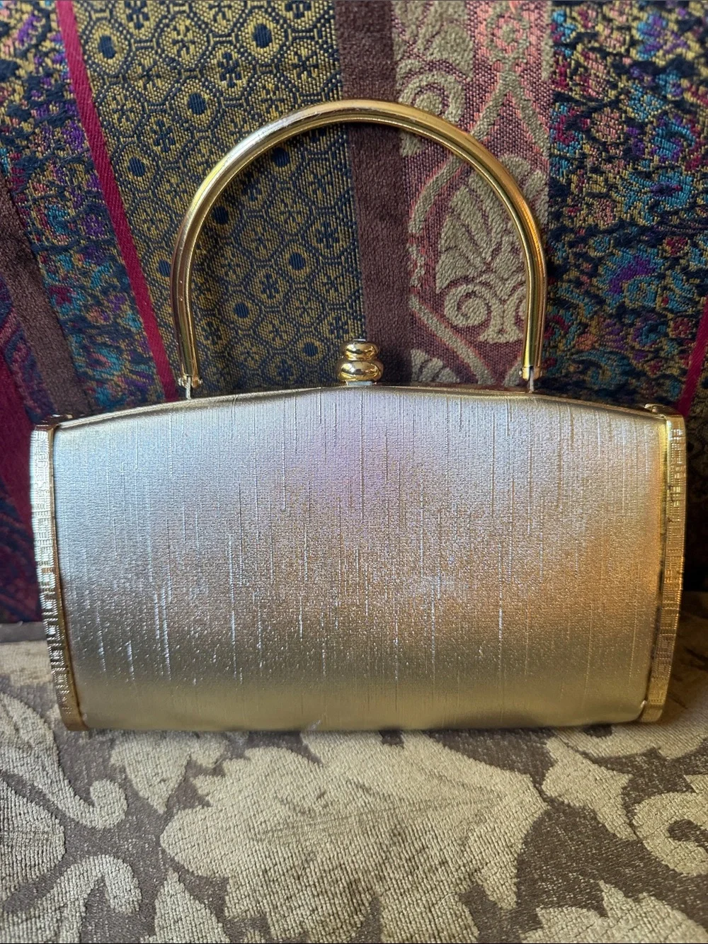 Vintage 3 in 1 Gold Evening Clutch Handbag